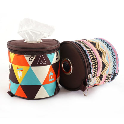 Outdoor Camping Foldable Pumping Box Roll Paper Storage Bag, Pink + Blue, New Pattern