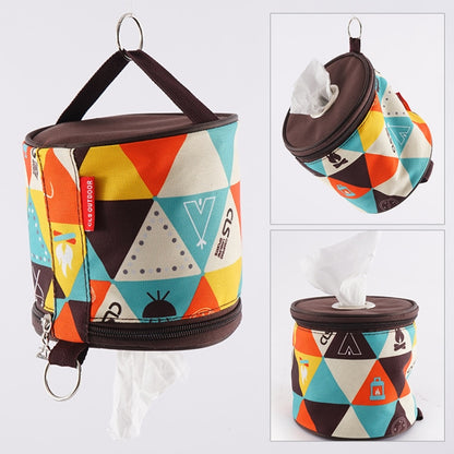 Outdoor Camping Foldable Pumping Box Roll Paper Storage Bag, Pink + Blue, New Pattern