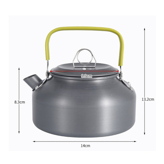 0.8L Portable Outdoor Mountaineering Picnic Aluminum Teapot Kettle Coffee Pot, 0.8L