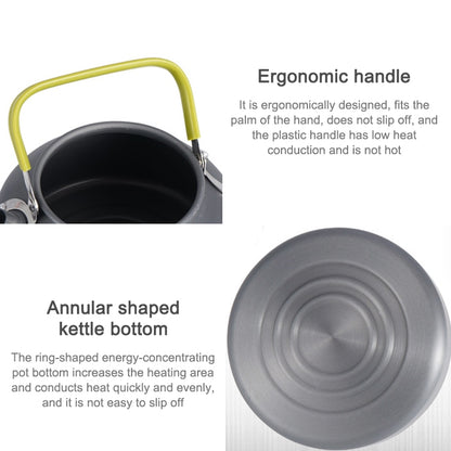 0.8L Portable Outdoor Mountaineering Picnic Aluminum Teapot Kettle Coffee Pot, 0.8L