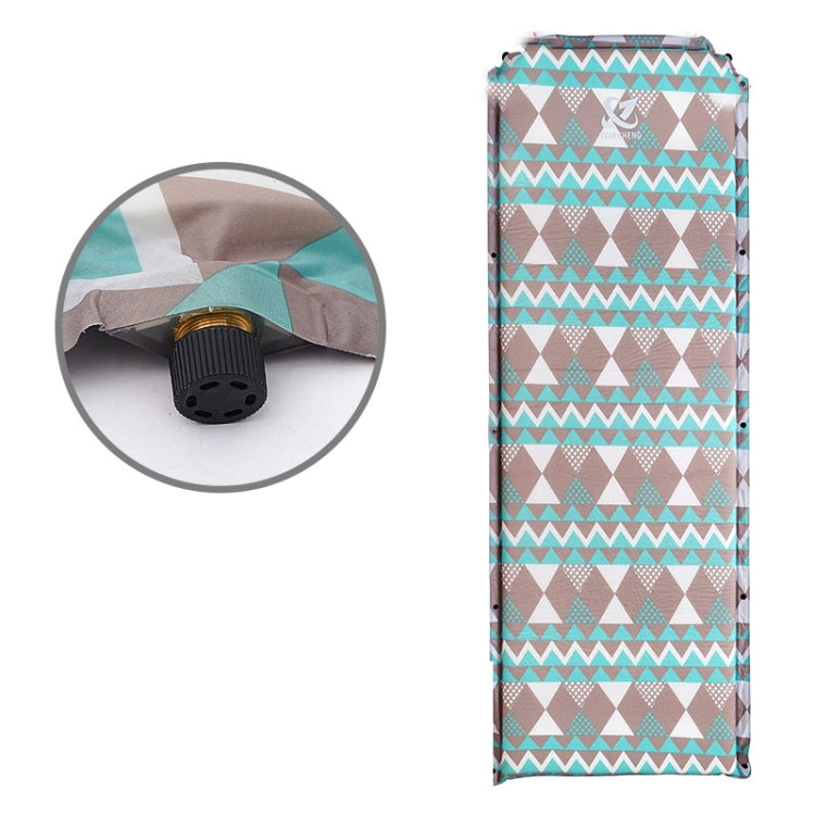 Double Air Hole Automatic Inflatable Pad Outdoor Camping Tent Pad Moisture-Proof Stitched Lunch Break Sleeping Pad, 182x60cm Gray Blue, 182x60cm Red Yellow