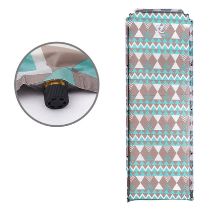 Double Air Hole Automatic Inflatable Pad Outdoor Camping Tent Pad Moisture-Proof Stitched Lunch Break Sleeping Pad, 182x60cm Gray Blue, 182x60cm Red Yellow