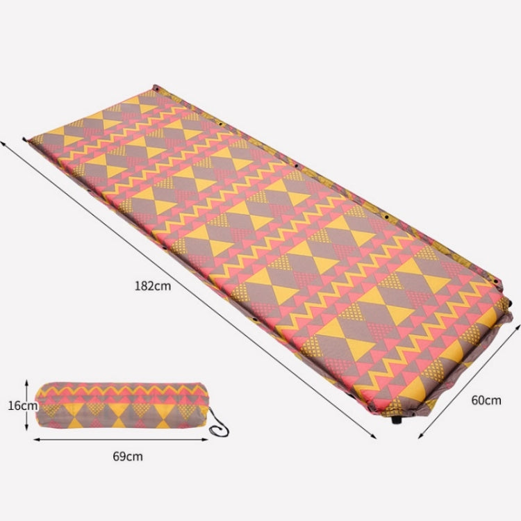 Double Air Hole Automatic Inflatable Pad Outdoor Camping Tent Pad Moisture-Proof Stitched Lunch Break Sleeping Pad, 182x60cm Gray Blue, 182x60cm Red Yellow