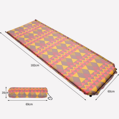 Double Air Hole Automatic Inflatable Pad Outdoor Camping Tent Pad Moisture-Proof Stitched Lunch Break Sleeping Pad, 182x60cm Gray Blue, 182x60cm Red Yellow
