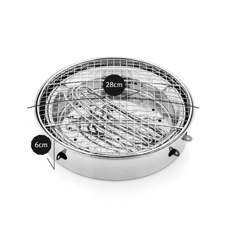 Small BBQ Outdoor Stainless Steel Portable BBQ Grilled Net Camping Picnic Charcoal Folding Oven, 28x21.5cm