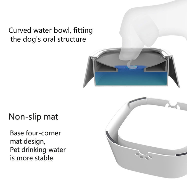 Pet Drinking Water Bowl Floating Not Wet Mouth Bowl Cat Dog Drinking Water Artifact, Blue, White, Grey, Pink