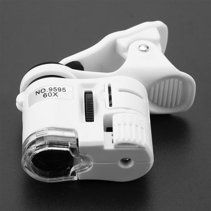 9595W1 60 Times Magnifying Glass Mobile Phone HD Microscope with Led Light