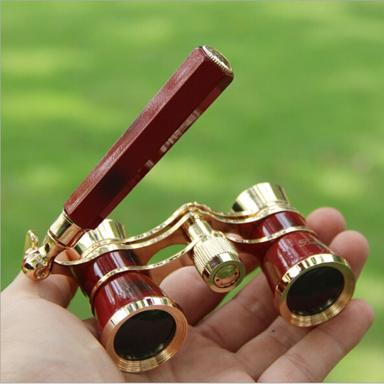 Metal 3 X 25 Lady With Handle Chrome Double Cylinder Telescope, Wine Red, White, Black