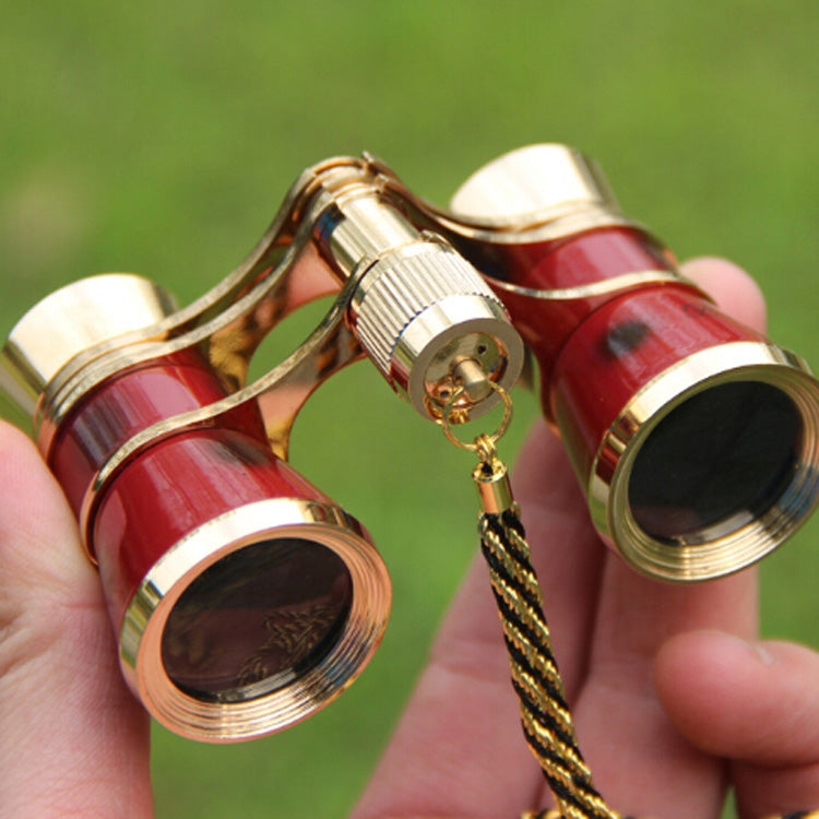 Metal 3 X 25 Lady With Handle Chrome Double Cylinder Telescope, Wine Red, White, Black