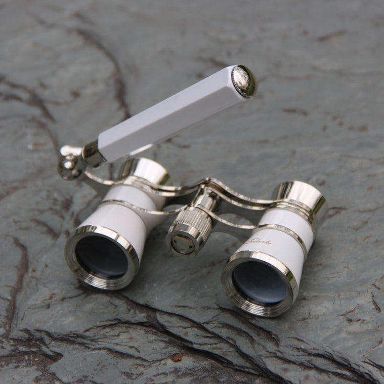 Metal 3 X 25 Lady With Handle Chrome Double Cylinder Telescope, Wine Red, White, Black