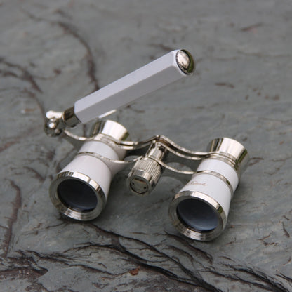 Metal 3 X 25 Lady With Handle Chrome Double Cylinder Telescope, Wine Red, White, Black