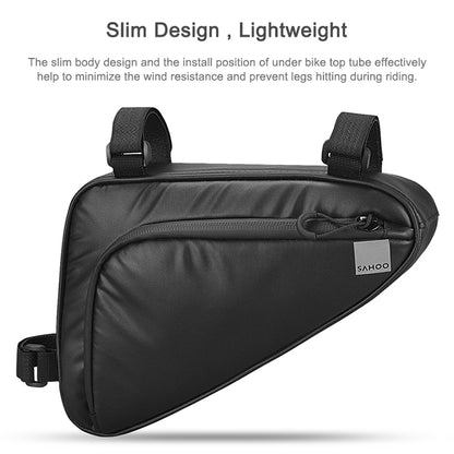 Shark Tiger Bicycle Front Beam Wax Polyester Triangle Bag, Shark Tiger 1.5L Front Beam Bag