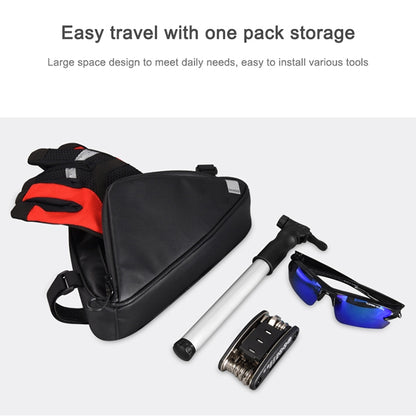 Shark Tiger Bicycle Front Beam Wax Polyester Triangle Bag, Shark Tiger 1.5L Front Beam Bag