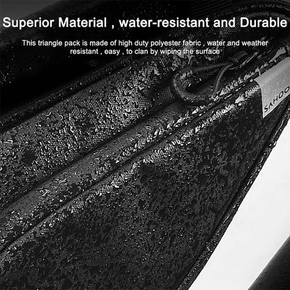 Shark Tiger Bicycle Front Beam Wax Polyester Triangle Bag, Shark Tiger 1.5L Front Beam Bag