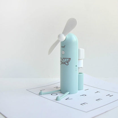 Creative Mobile Phone Bracket Cartoon Spray Mini Fan Portable Usb Fan