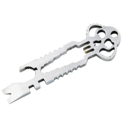 5pcs 12 in 1 Stainless Steel Multi-function Keychain Bottle Opener Screwdriver Wrench Self-defense Outdoor Tools, Wrench