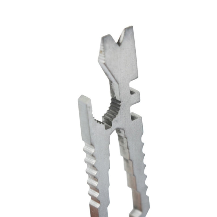 5pcs 12 in 1 Stainless Steel Multi-function Keychain Bottle Opener Screwdriver Wrench Self-defense Outdoor Tools, Wrench