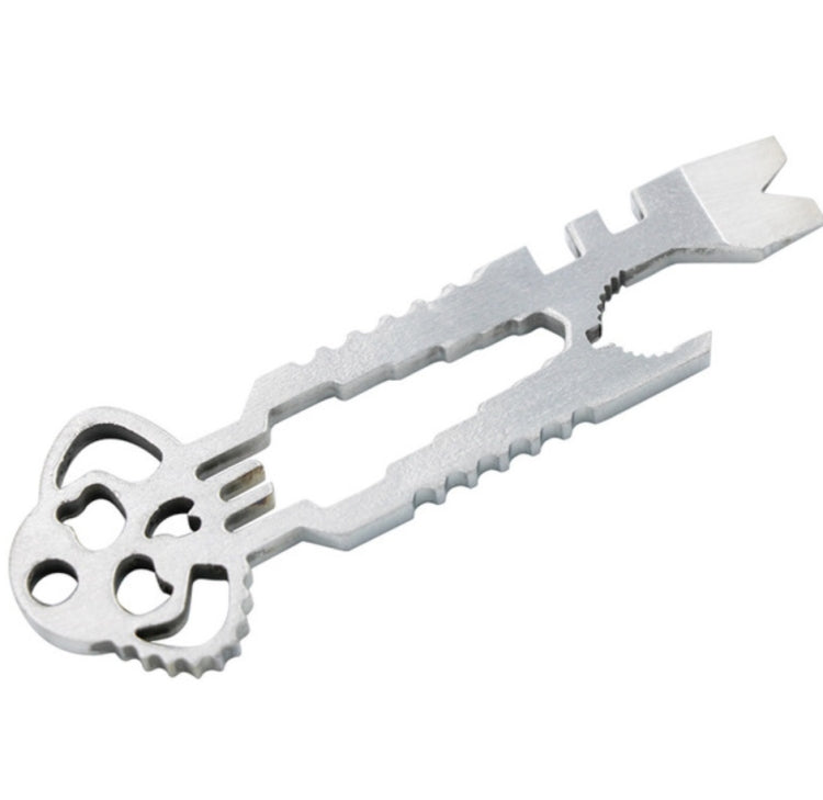 5pcs 12 in 1 Stainless Steel Multi-function Keychain Bottle Opener Screwdriver Wrench Self-defense Outdoor Tools, Wrench