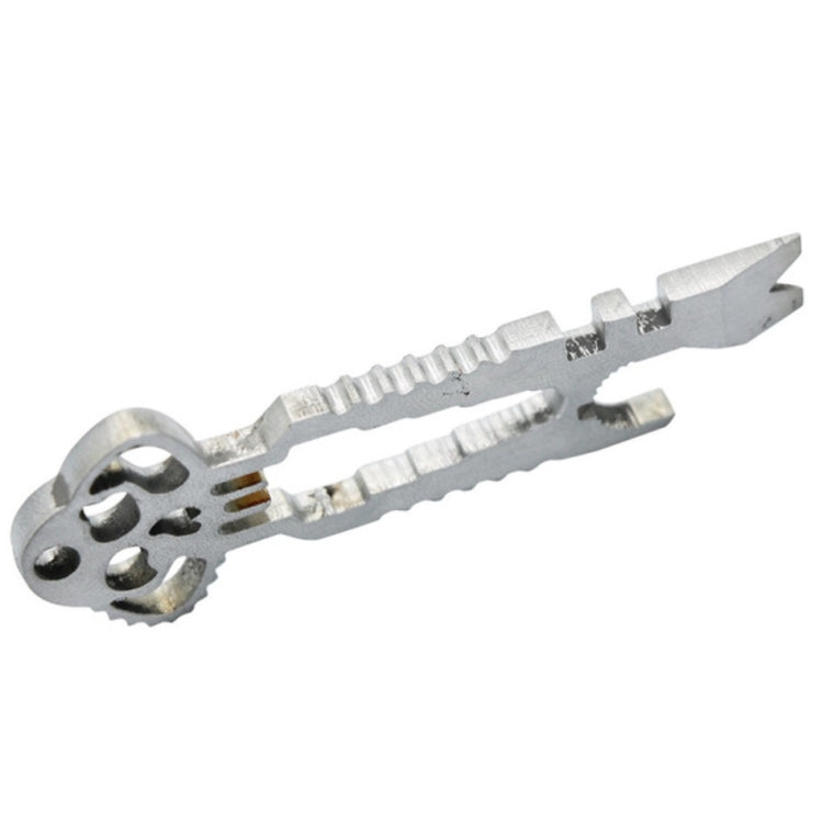 5pcs 12 in 1 Stainless Steel Multi-function Keychain Bottle Opener Screwdriver Wrench Self-defense Outdoor Tools, Wrench