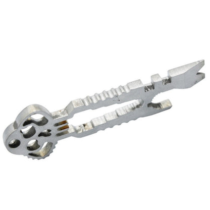 5pcs 12 in 1 Stainless Steel Multi-function Keychain Bottle Opener Screwdriver Wrench Self-defense Outdoor Tools, Wrench