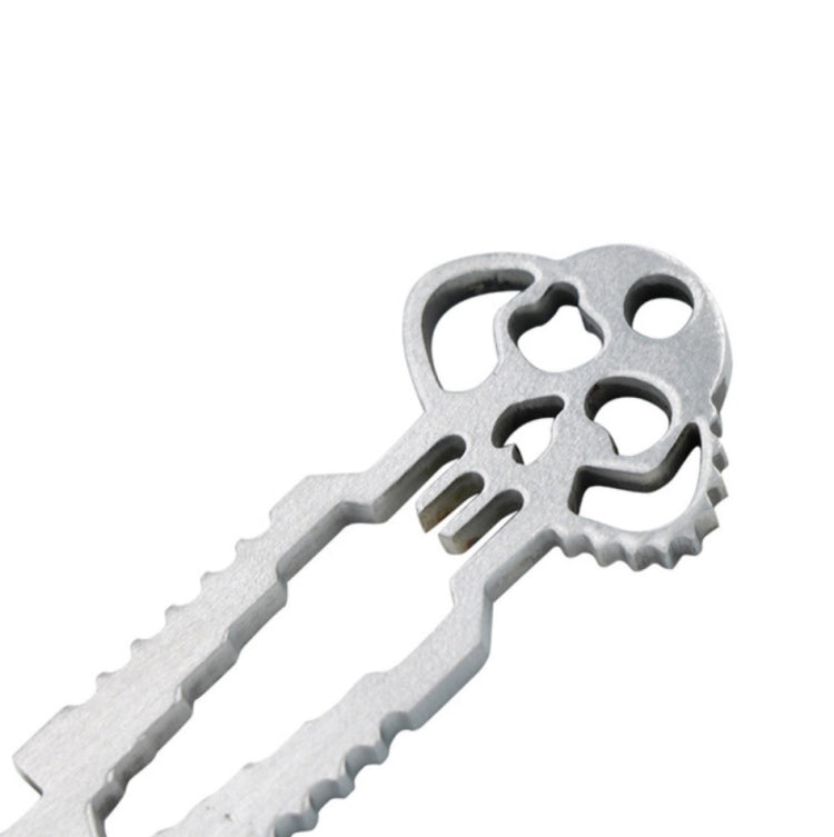 5pcs 12 in 1 Stainless Steel Multi-function Keychain Bottle Opener Screwdriver Wrench Self-defense Outdoor Tools, Wrench