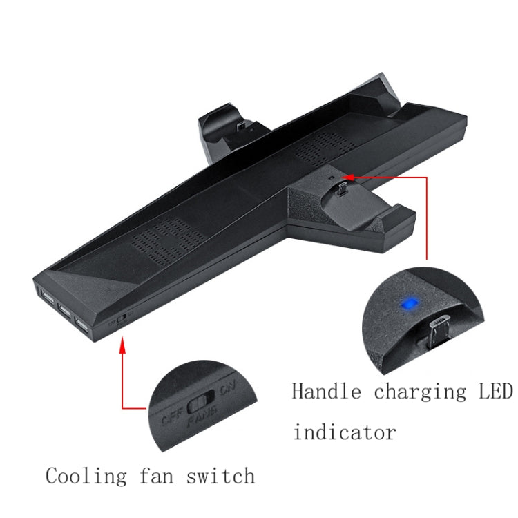 Game Console Radiator And Dual Handle Charging Base For PS4 / PS4 Slim, For PS4 / PS4 Slim