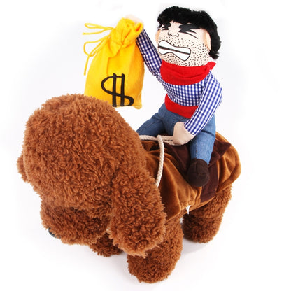 Creative Cowboy Riding Halloween Funny Funny Dress Up Pet Clothes, S, M, L, XL