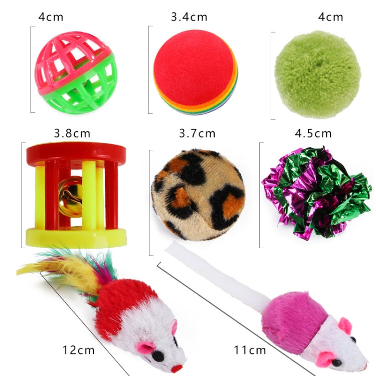 Cat Combination Toy Funny Cat Stick Mouse Bell Ball Feather, 26 in 1 Cat Toy
