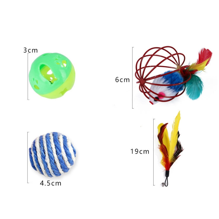 Cat Combination Toy Funny Cat Stick Mouse Bell Ball Feather, 26 in 1 Cat Toy