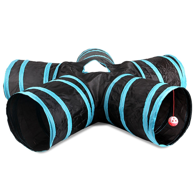 B18406 Pet Tunnel Cat Five Channels Toy Flask Tent, Blue