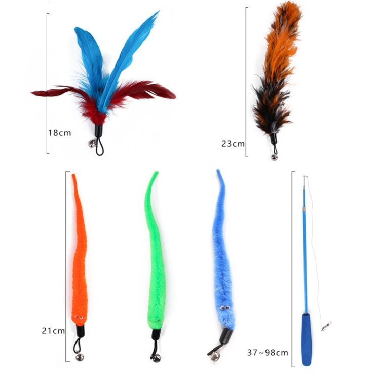 Cat Toys Feather Telescopic Funny Cat Sticks, 11 In 1 Cat Toy