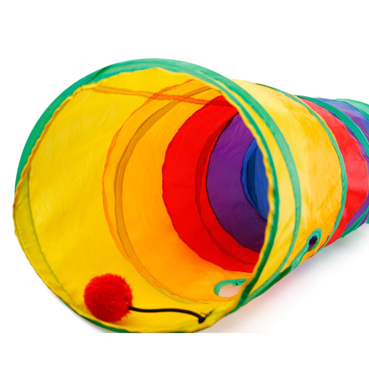 Foldable Cat Channel Rolling Dragon Environmental Protection Puzzle Pet Toy Rainbow Cat Tunnel, Cat Channel Rolling