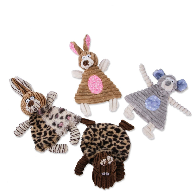 Pet Plush Vocal Toy Cat And Dog Bite Wear Small And Medium Pet Toy Supplies, Leopard Cow, Leopard Rabbit, Striped Rabbit, Striped Rat