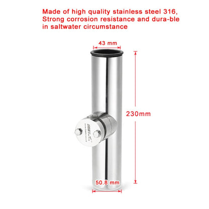 BSET MATEL Marine Hardware 316 Stainless Steel Fishing Rod Seat Yacht Sea Fishing Bracket, 19-26mm, 26-32mm