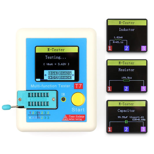 CR-T7 3.5 inch Colorful Display Multi-functional TFT Backlight Transistor Tester for Diode Triode Capacitor Resistor, LCR-T7