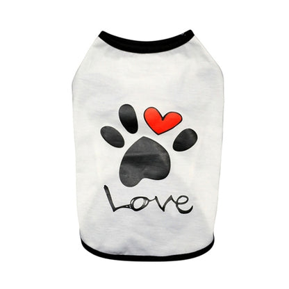 Pet Clothes Dog Love Pattern Vest Dog Clothes, S, XXL