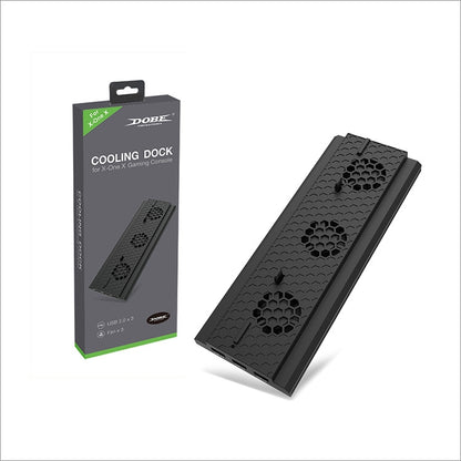 DOBE TYX-1768 Heat Dissipate Vertical Stand Base Cooling Dock Cooling Fan Bracket for Xbox One X Game Console, TYX-1768