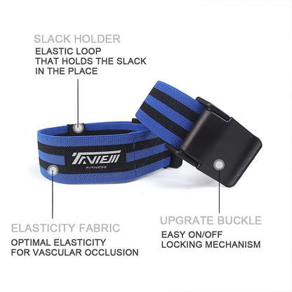 1 Pair Natural Latex Silk Elastic Band Arm Fitness Blood Flow Restriction Training Band, Size: 60 x 5cm, 1 Pair Training Band (Blue), 1 Pair Training Band (Red)
