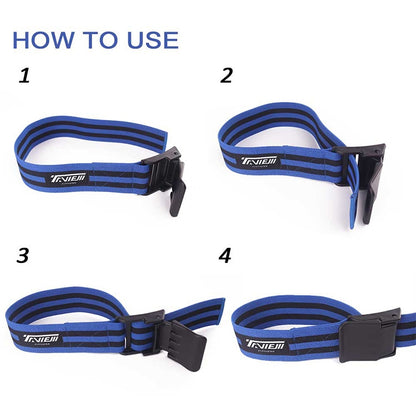 1 Pair Natural Latex Silk Elastic Band Arm Fitness Blood Flow Restriction Training Band, Size: 60 x 5cm, 1 Pair Training Band (Blue), 1 Pair Training Band (Red)