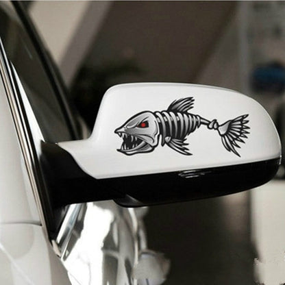 10 PCS Horror Skeleton Shark Fishing Daren Cover Scratch Reflective Waterproof Personality Body Sticker, 15*6cm, 25*13cm, 30*15cm