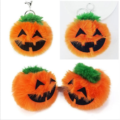 3 PCS Pumpkin Plush Keychains Fashion Car Halloween Key Chain Party Gift, Pumpkin Shape