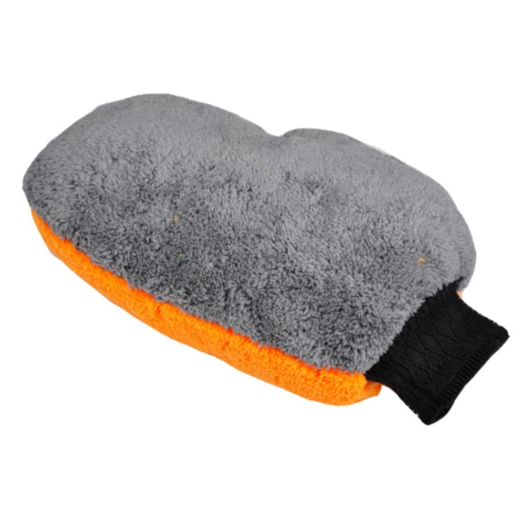 Car Washing Gloves Cleaning Mitt Wash Glove Maintenance Soft Coral Fleece Car Washing Brush Cloth For Motorcycle Auto Home, Orange