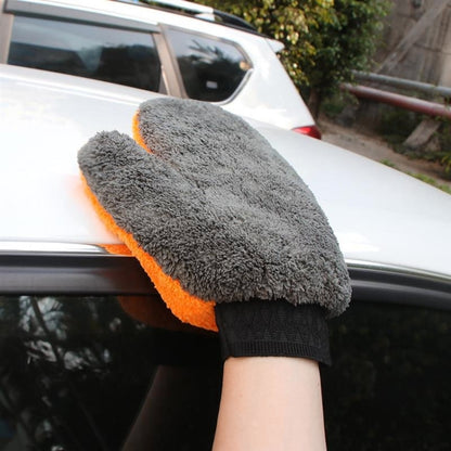 Car Washing Gloves Cleaning Mitt Wash Glove Maintenance Soft Coral Fleece Car Washing Brush Cloth For Motorcycle Auto Home, Orange