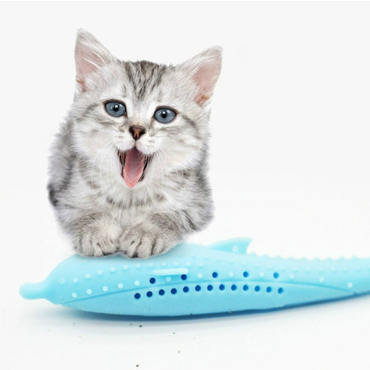 Catnip Cat Teeth Cleaning Silicone Dolphin Toy