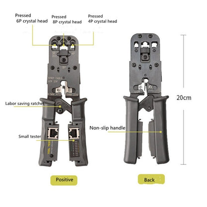 Multifunctional 4P8P6P Three-purpose Tester Ratchet Type Network Tool Squeeze Crimping Wire Network Pliers