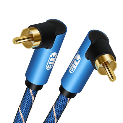 EMK Dual 90-Degree Male To Male Nylon Braided Audio Cable, 0.5m, 1m, 1.5m, 2m, 3m, 5m
