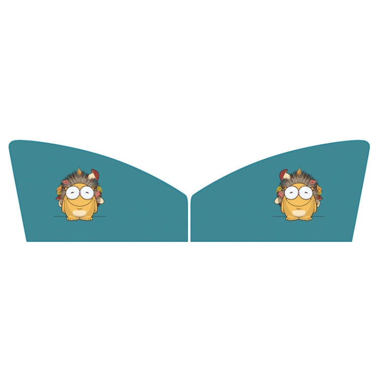 1 Pair Car Window Magnet Sunshade Curtain Heat Insulation Sun Block, 1 Pair (Hedgehog)