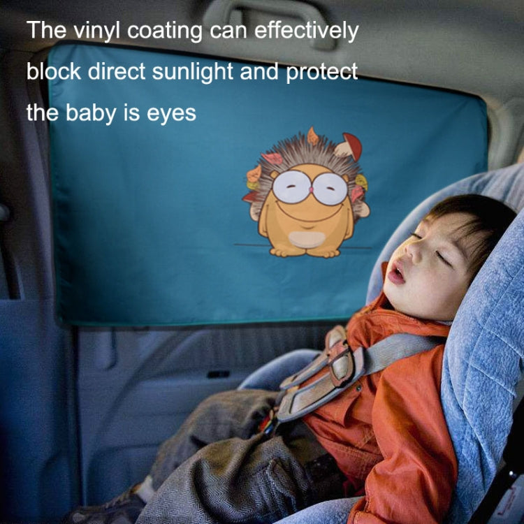 1 Pair Car Window Magnet Sunshade Curtain Heat Insulation Sun Block, 1 Pair (Hedgehog), 1 Pair (Antlers)
