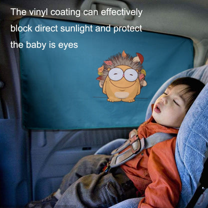 1 Pair Car Window Magnet Sunshade Curtain Heat Insulation Sun Block, 1 Pair (Hedgehog), 1 Pair (Antlers)
