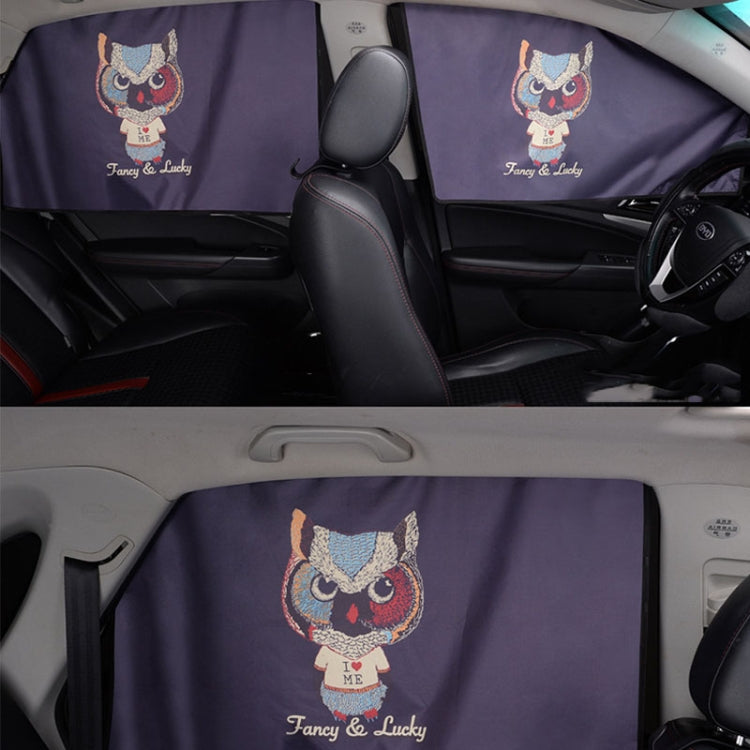 1 Pair Car Window Magnet Sunshade Curtain Heat Insulation Sun Block, 1 Pair (Hedgehog), 1 Pair (Antlers)